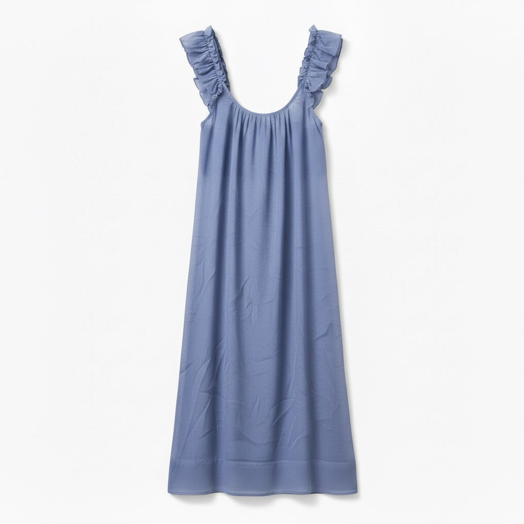 MILA Ruffle Sleeveless Dress Periwinkle