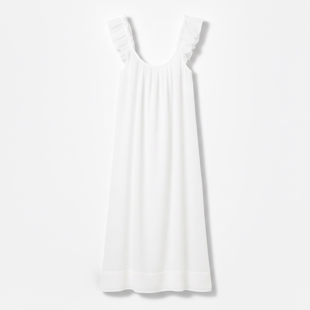 MILA Ruffle Sleeveless Dress White