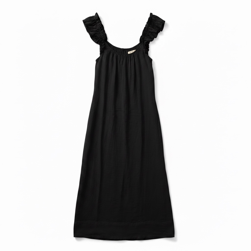 MILA Ruffle Sleeveless Dress Black