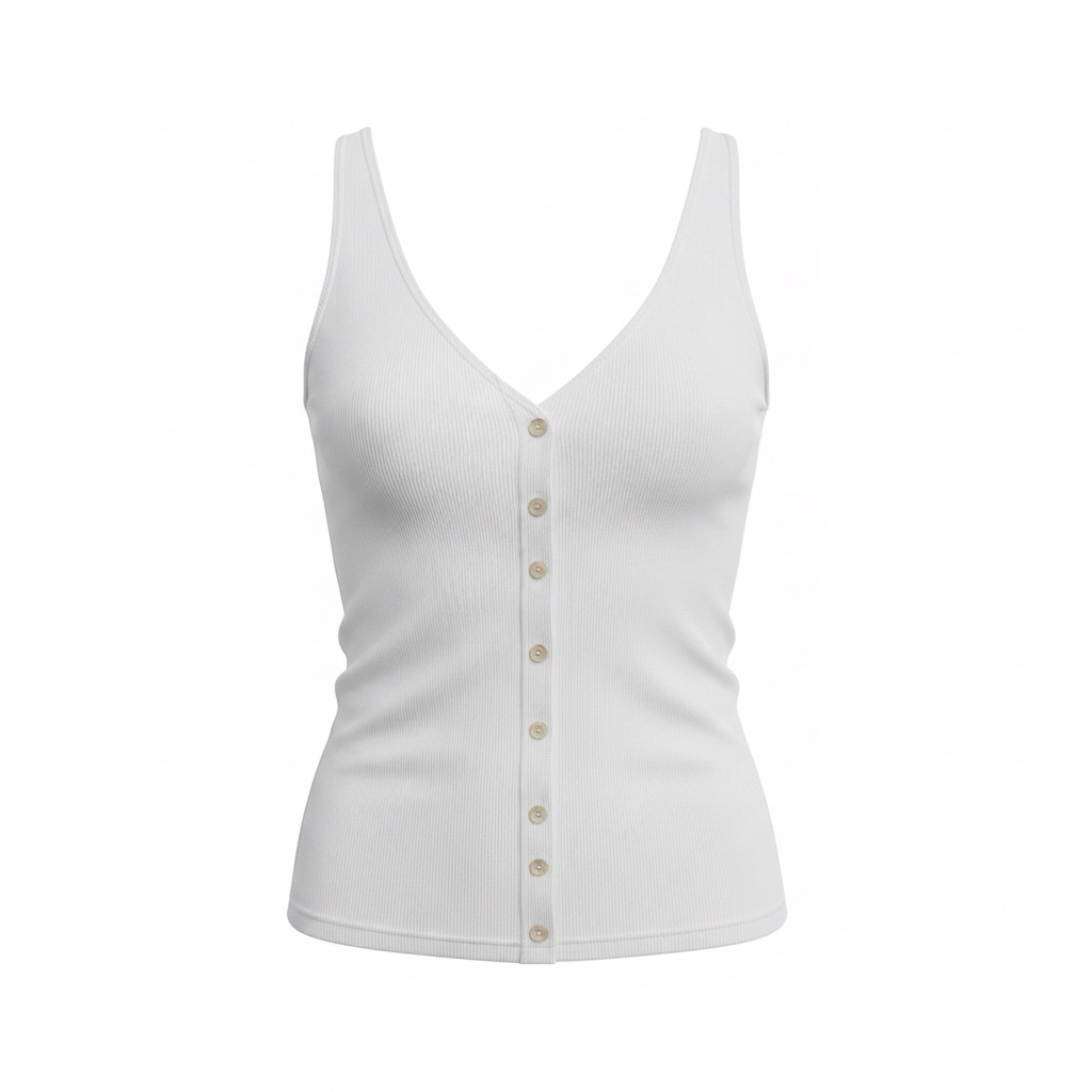 MILA Button Down Tank White