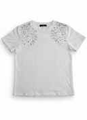 Twinset Actitude Cotton T-Shirt Rhinestones White