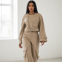Isabel Benenato Leather Pants Beige