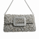 Lorenza Gandaglia Bebette Tweed Sequins + Crystal Buckle Taupe