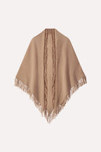 Minnie Rose Cashmere Fringe Shawl Camel