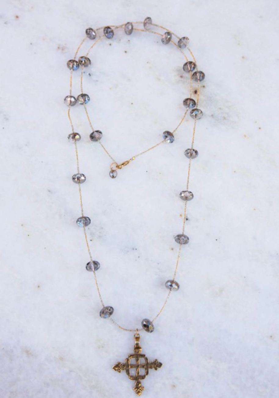 Bittersweet Hefty Spacer Czech Citrine Necklace