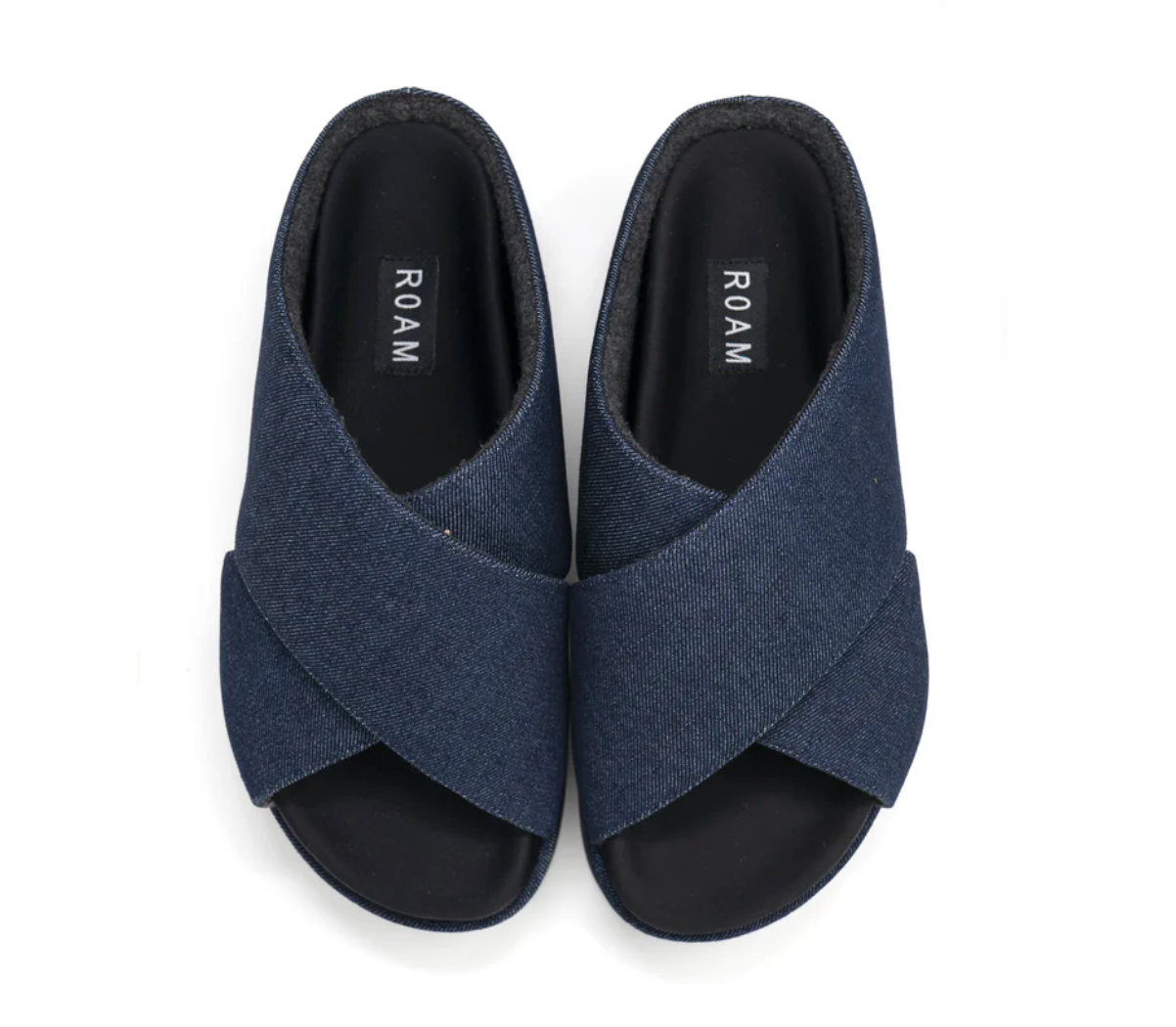 Roam Dark Denim Cross Stack Platform Sandal