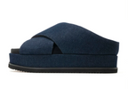 Roam Dark Denim Cross Stack Platform Sandal