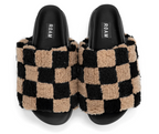 ROAM Fuzzy Checker Stack Platform Shearling Sandal