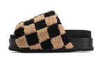 ROAM Fuzzy Checker Stack Platform Shearling Sandal
