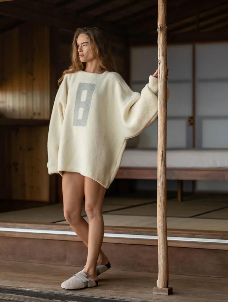 ROAM Fuzzy Loafer Mule Cement Faux Shearling