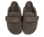 ROAM Fuzzy Loafer Mule Taupe Fur Shearling
