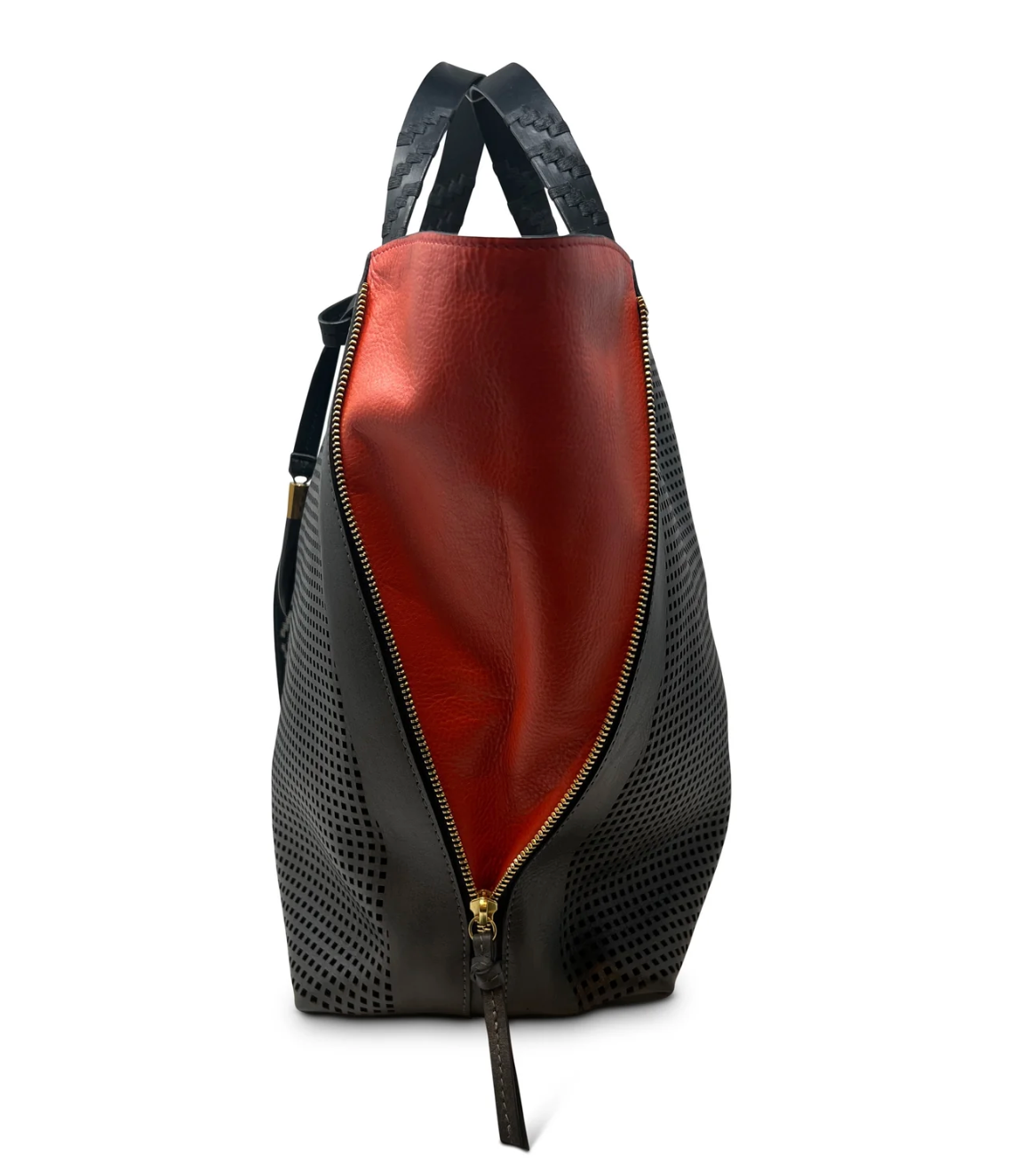 Kempton & Co. Bantham Tote Gunmetal Geo Sport Perforated