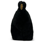 Kempton & Co. Black Shearling Snap Make Up Bag