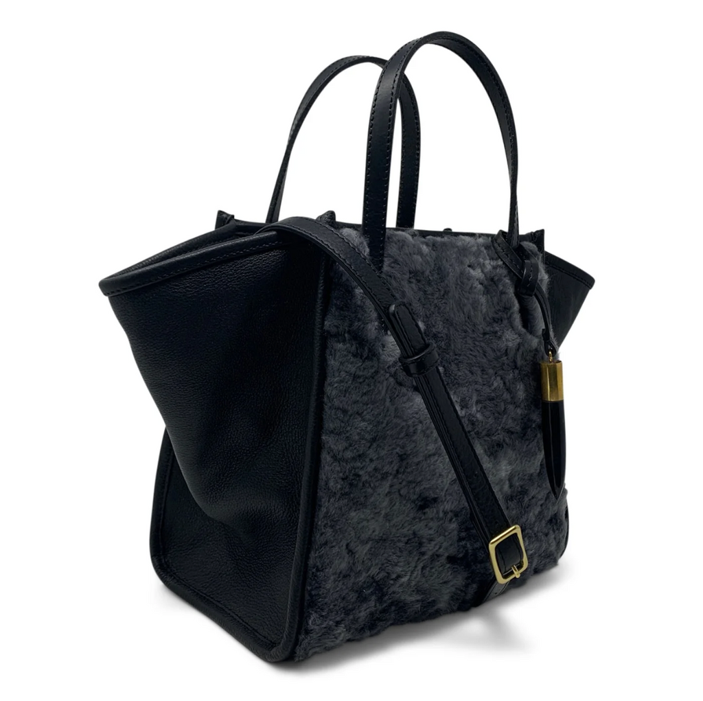 Kempton & Co. Stone Shearling Mini Tote