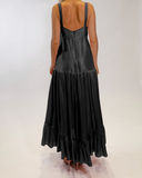 Azeeza Griffon Raw Silk Midi Dress