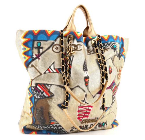 CHANEL Paris-New York Street Spirit Shopping Tote Graffiti Print