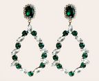 Kimono Dragon Emerald Crystal Chandelier Earrings