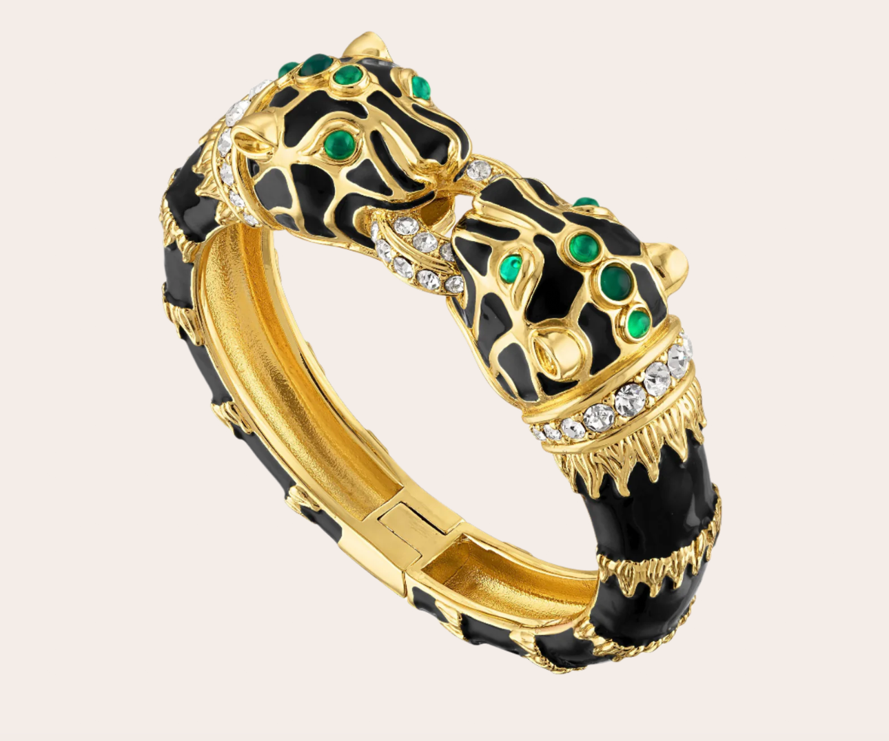 Kimono Dragon Black Enamel Double Panther Bracelet