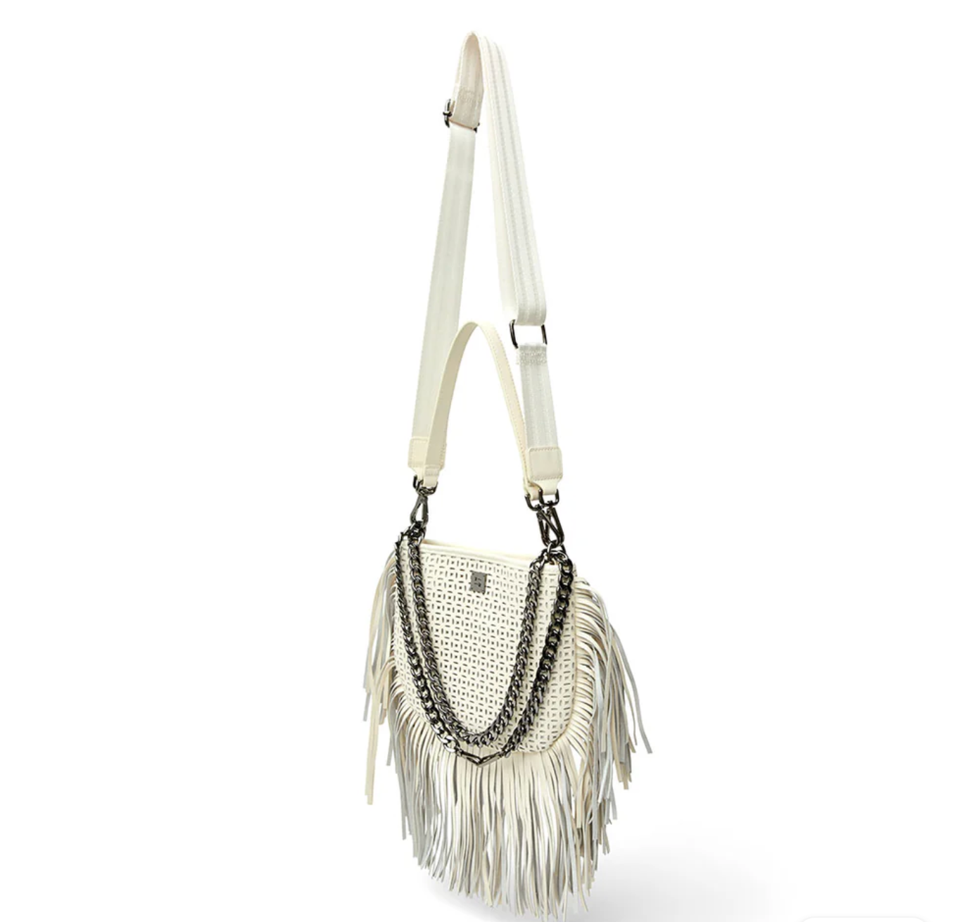 Think Royln Free Spirit Cream Perforated Leather and Fringe