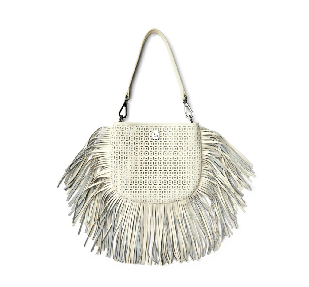 Think Royln Free Spirit Cream Perforated Leather and Fringe