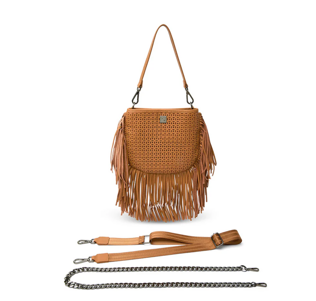 Think Royln Free Spirit Terracotta Perforated Leather Fringe