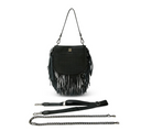 Think Royln Free Spirit Black Perforated Leather And Fringe