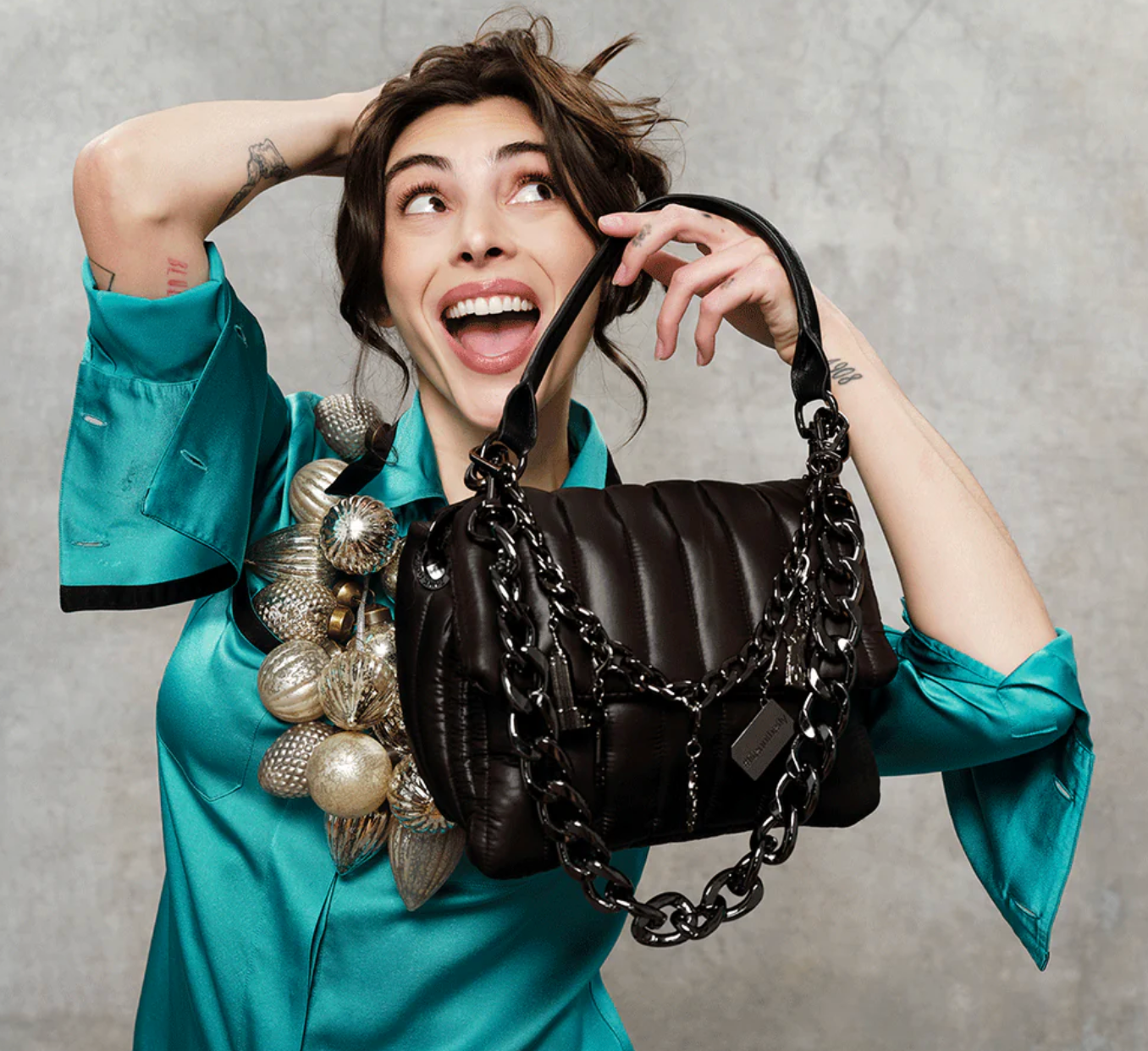 Think Royln Lucky Lady Bag Shiny Black