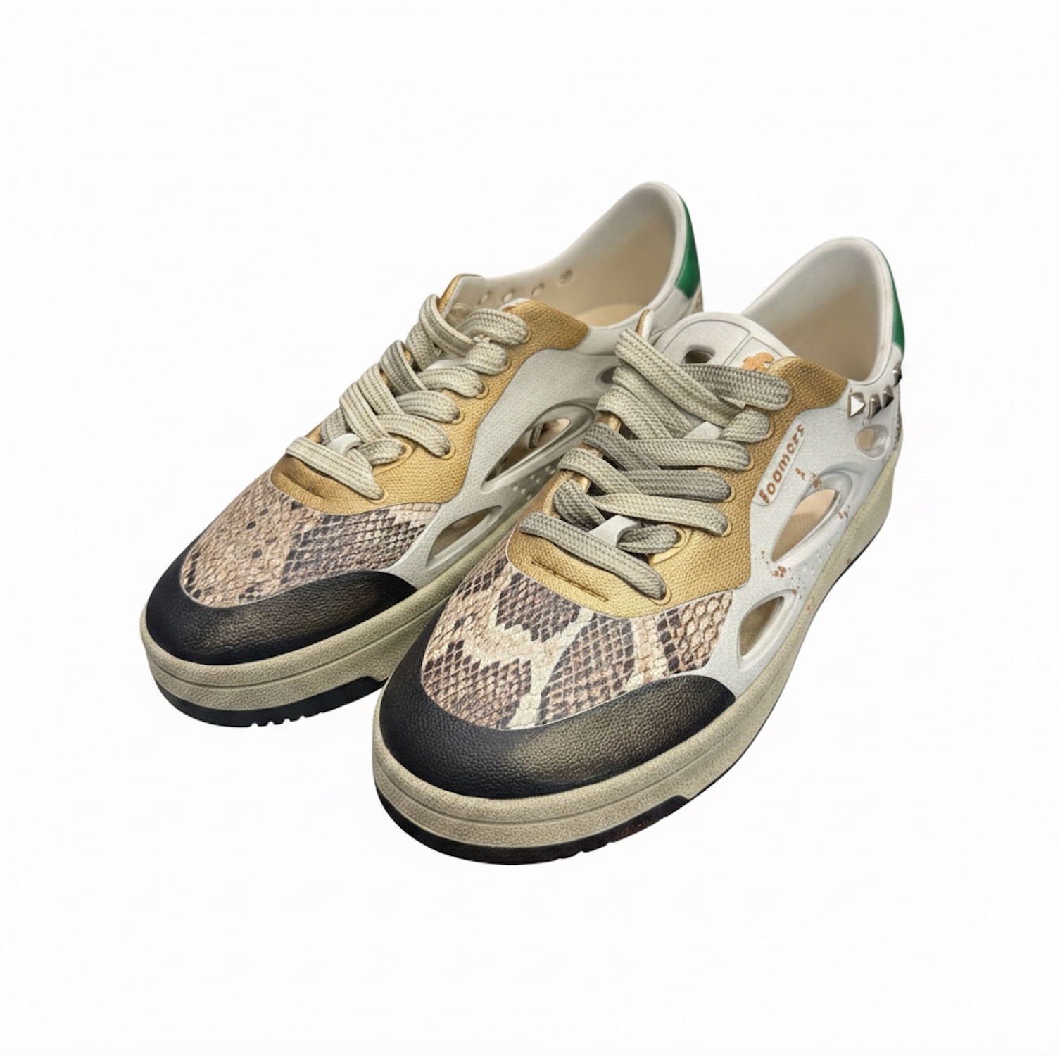Foamers Off White/Black/Green/Gold
