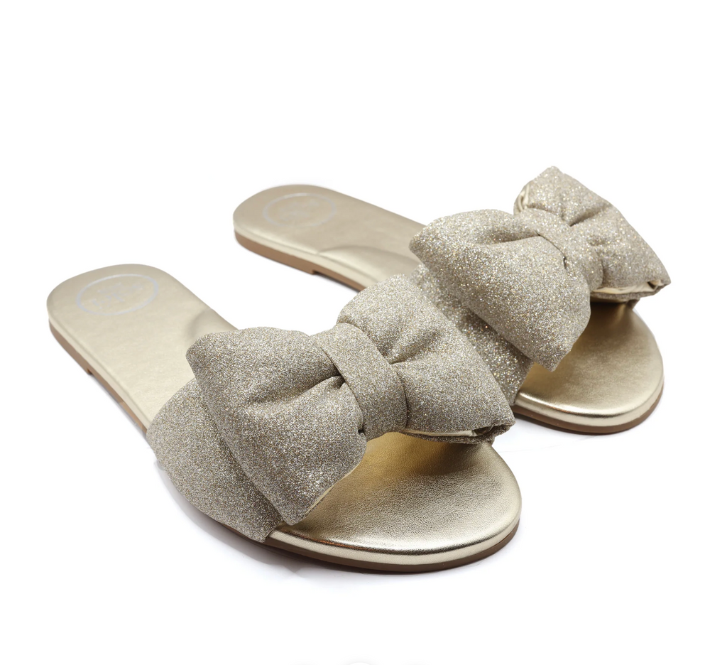 Solei Sea Rafie Bow Slide Sandal Starry