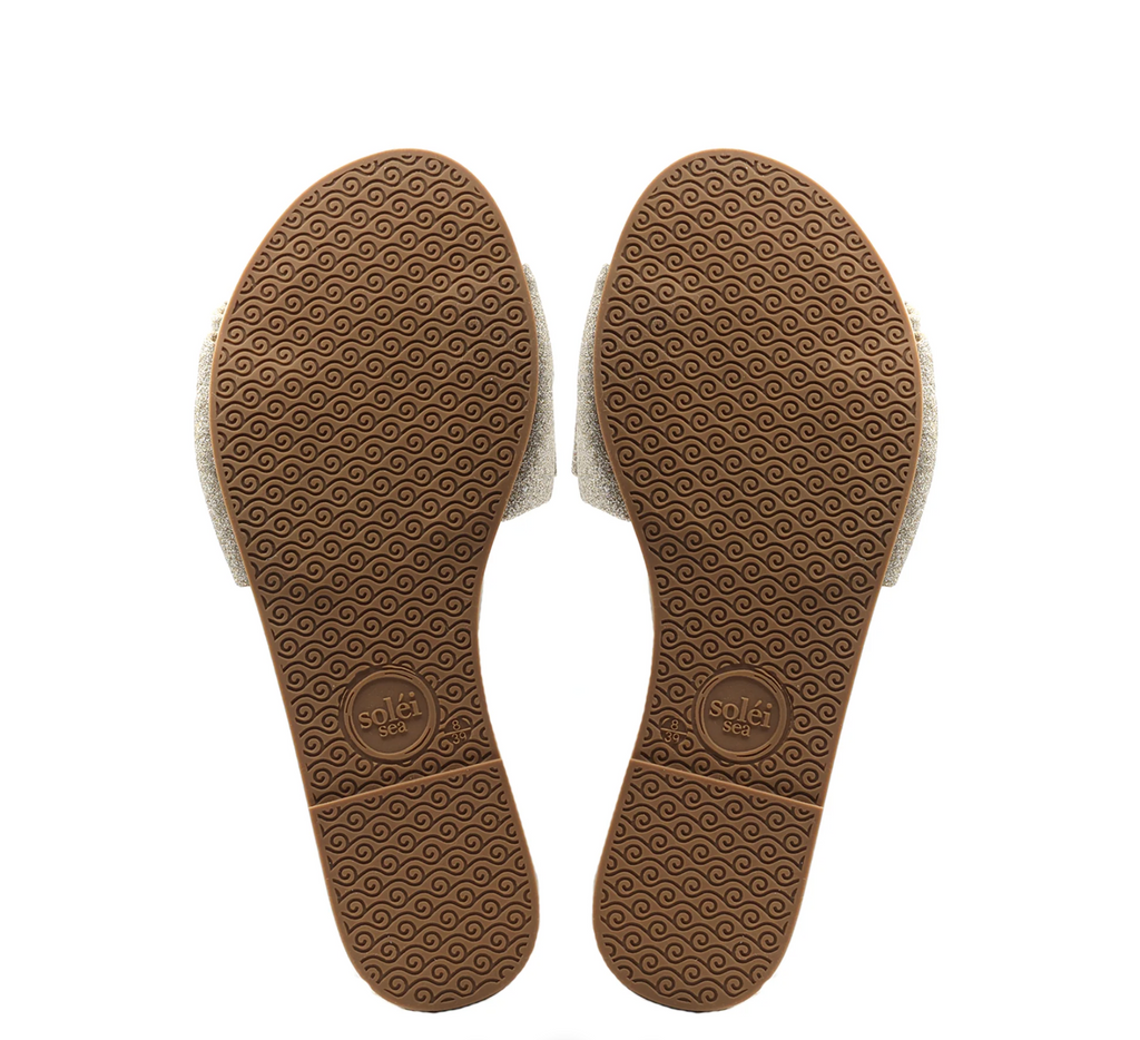 Solei Sea Rafie Bow Slide Sandal Starry