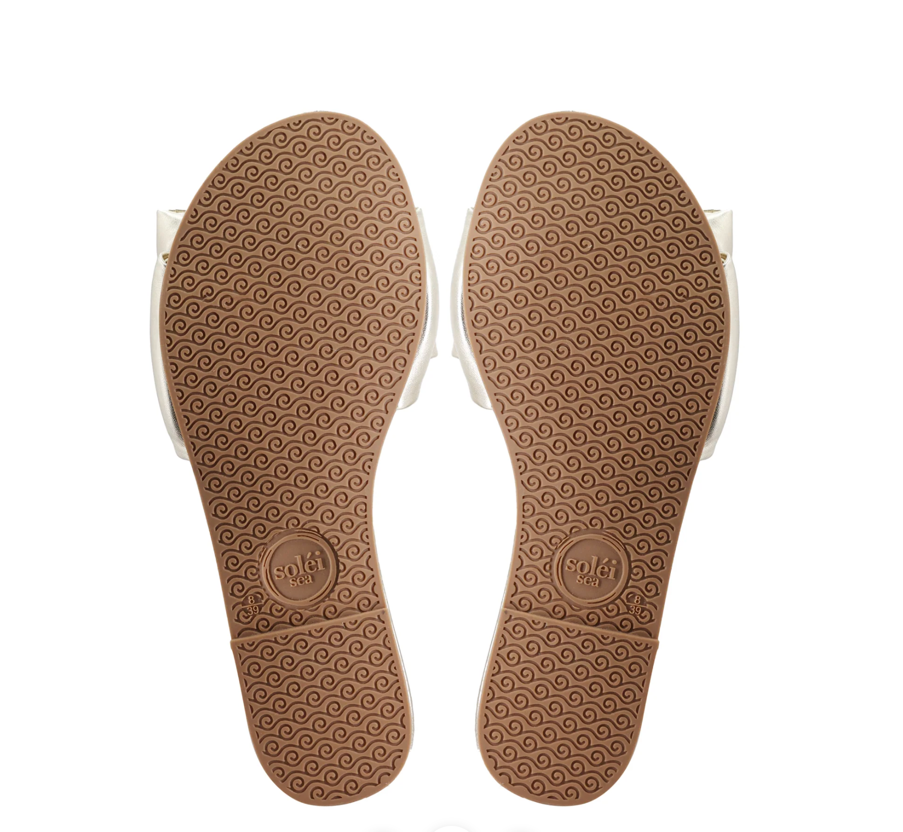 Solei Sea Rafie Bow Slide Sandal Gold