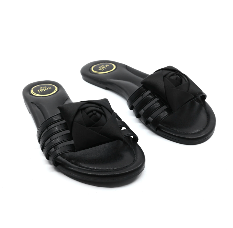 Solei Sea Camille Rose Slide Sandal Black
