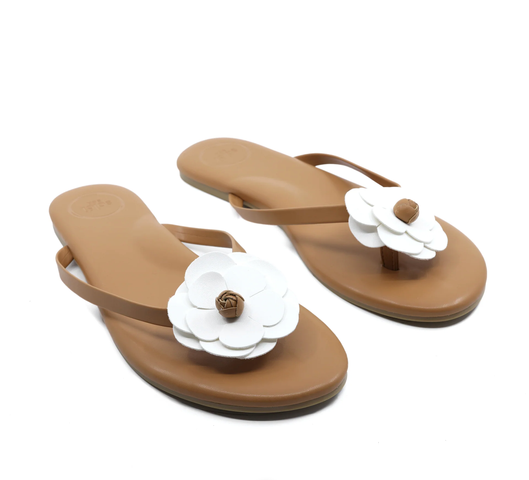 Solei Sea Valentina Flower Sandal Saddle White