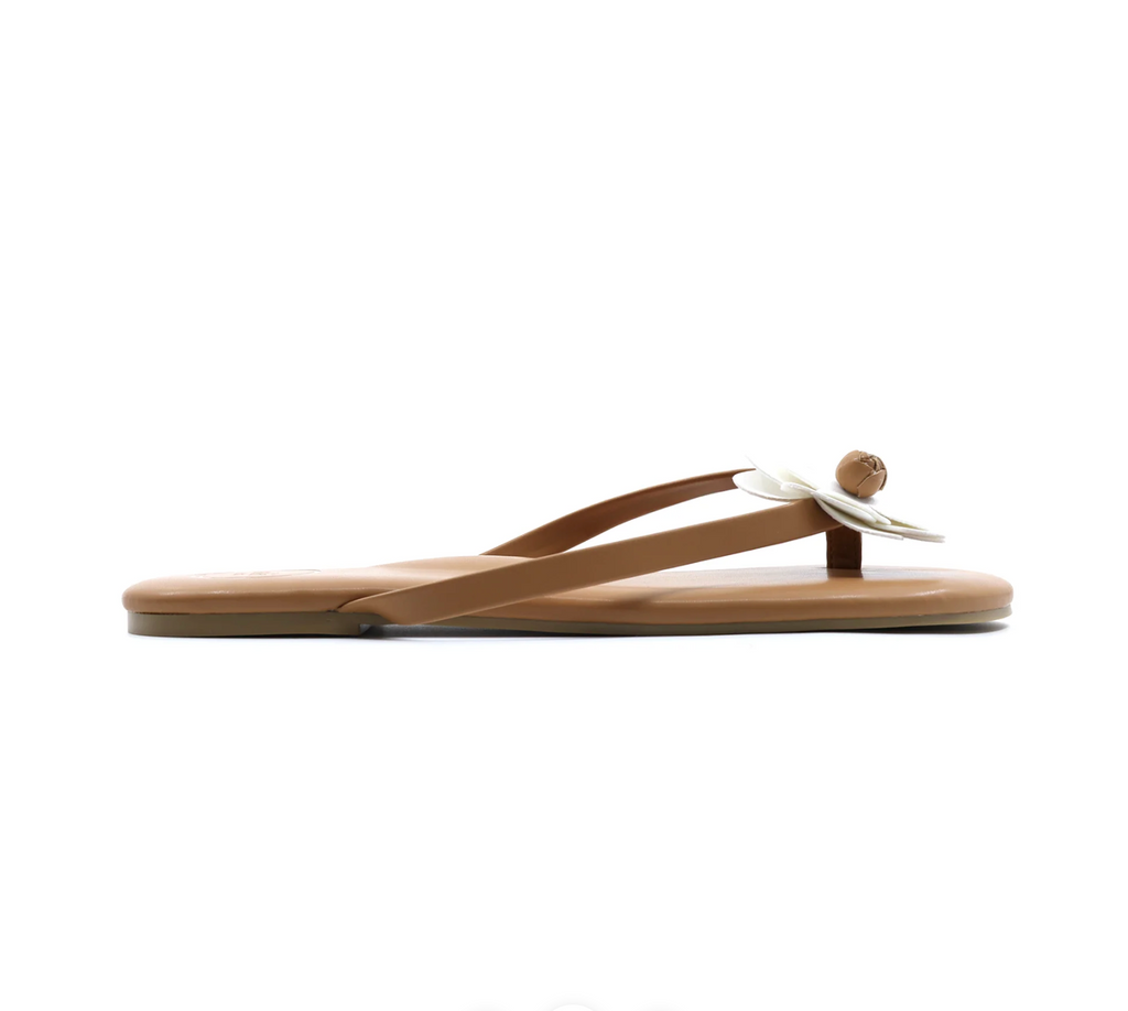 Solei Sea Valentina Flower Sandal Saddle White