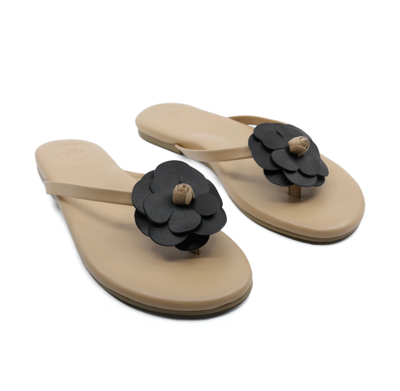 Solei Sea Valentina Flower Sandal Black