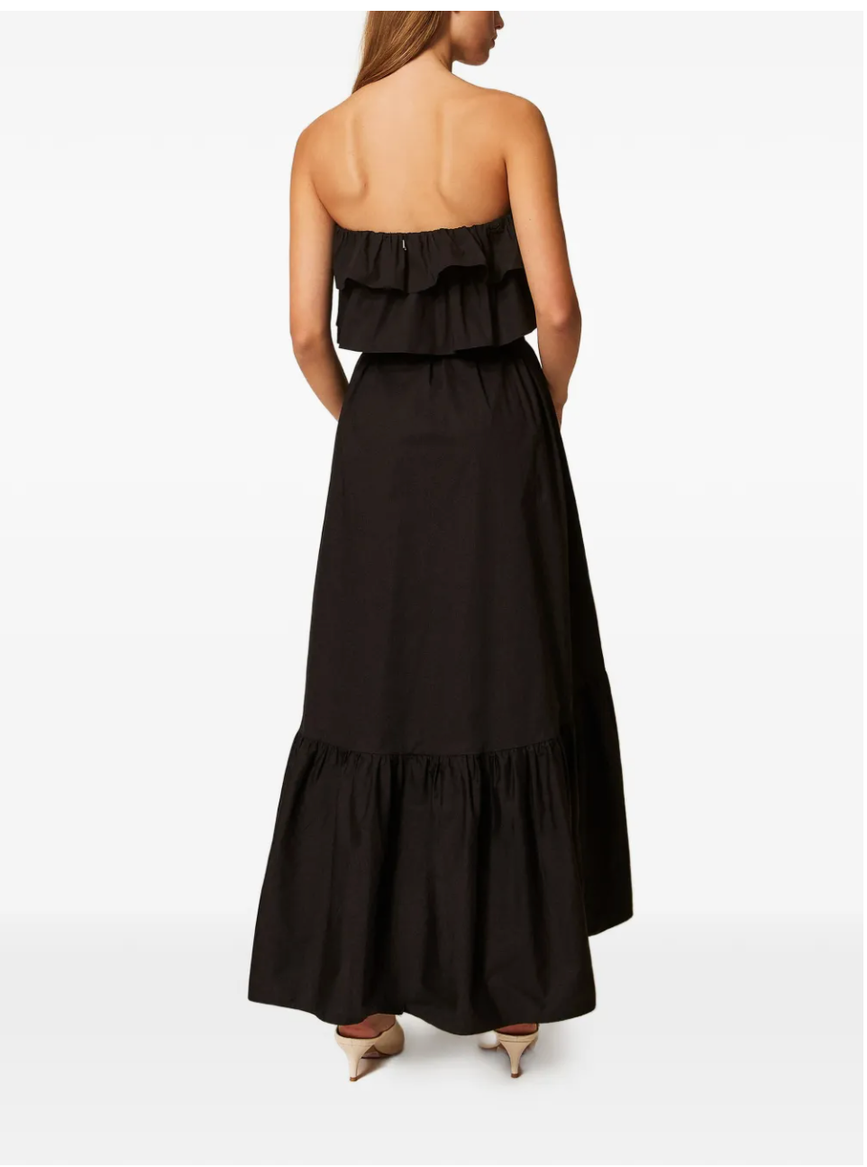 Twinset Ruffled Off-Shoulder Midi Dress