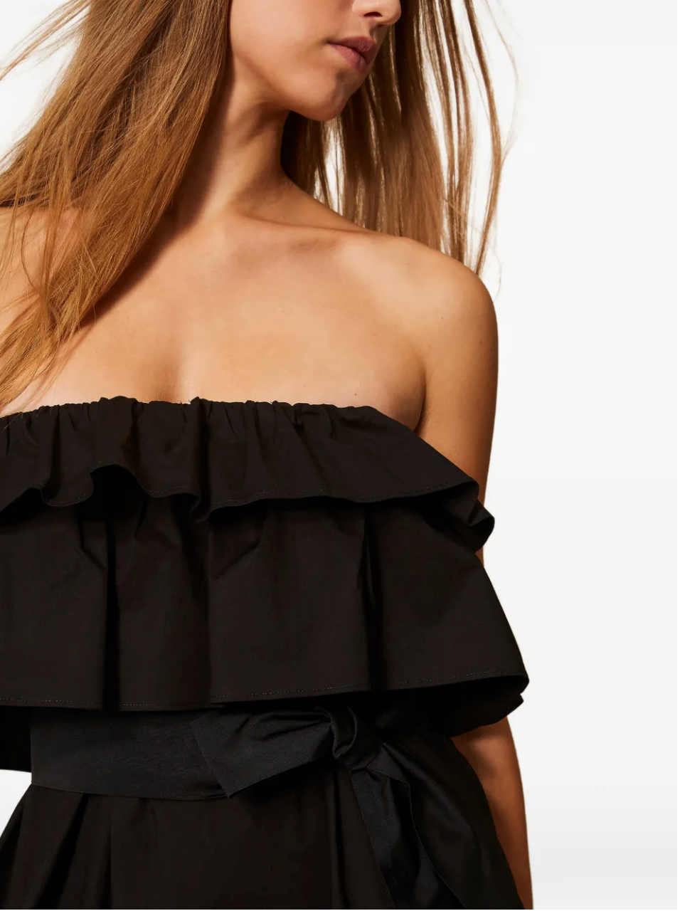 Twinset Ruffled Off-Shoulder Midi Dress