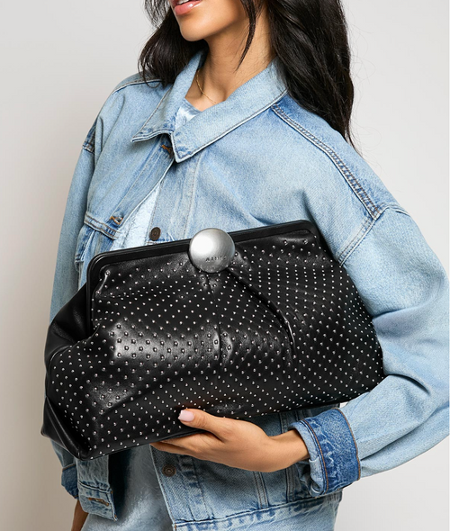 Aimee Kestenberg Microstuds Full Circle XL Clutch Black