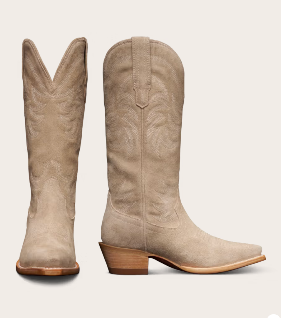 Tecovas Annie Suede Fawn B-Average Boots