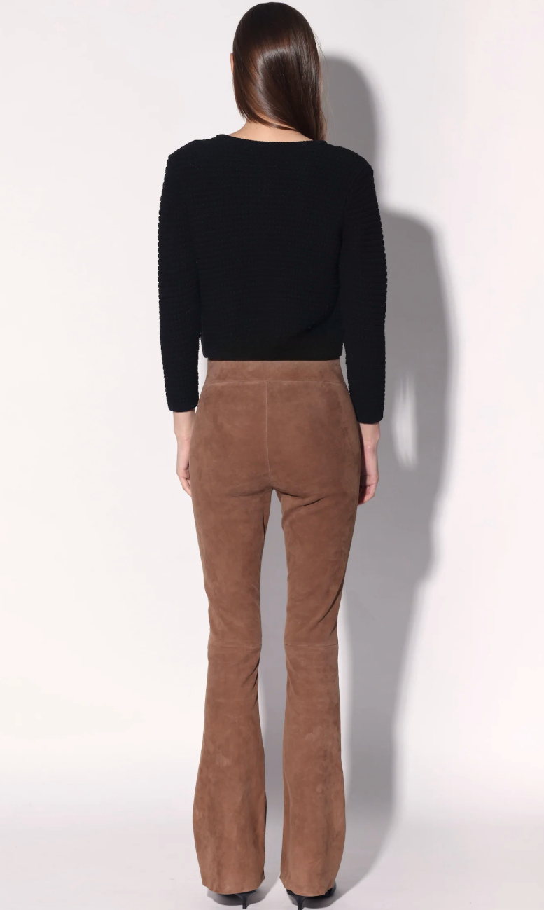 Walter Baker Lexie Pant Tobacco Stretch Suede Leather