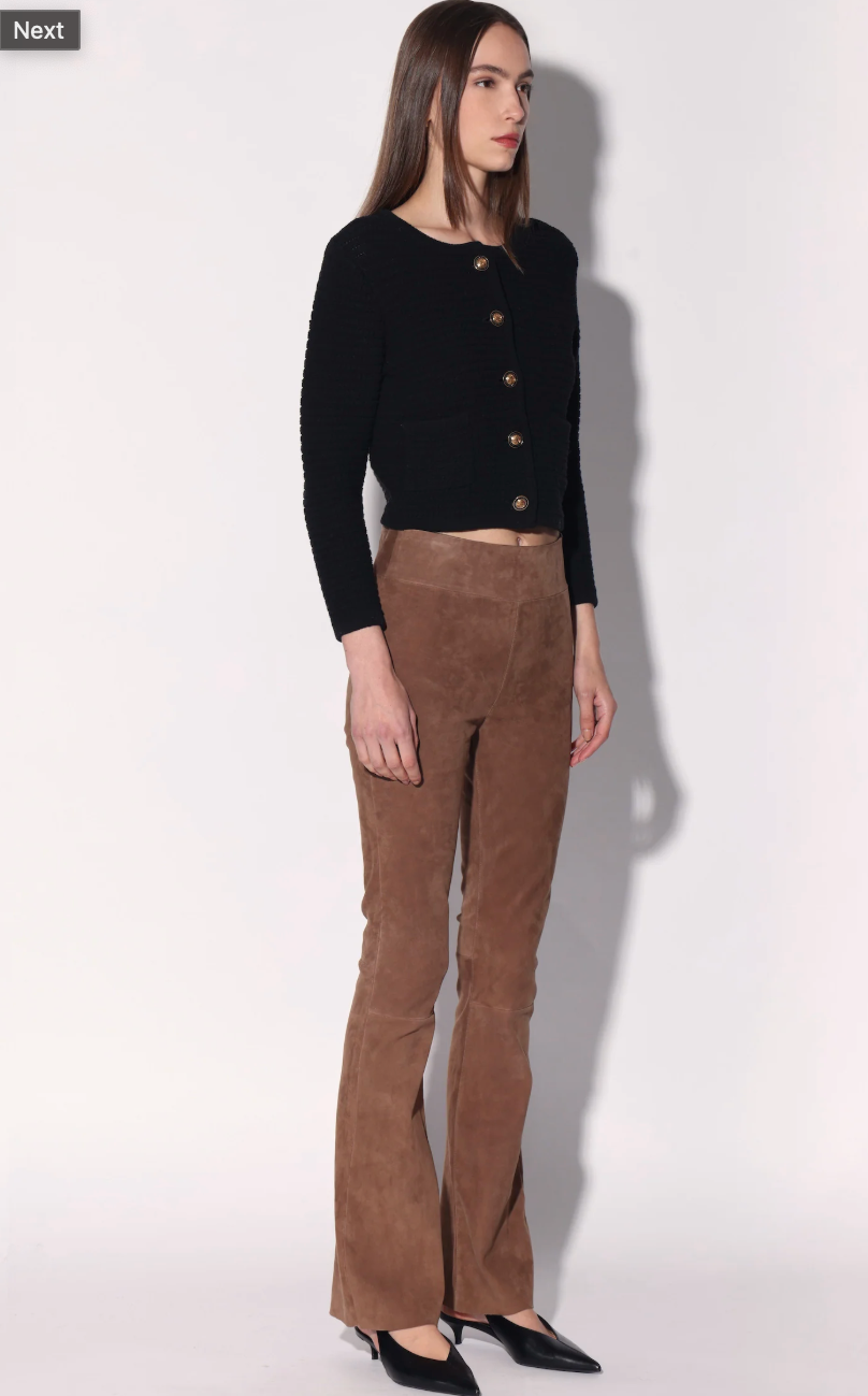 Walter Baker Lexie Pant Tobacco Stretch Suede Leather
