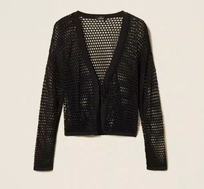 Twinset Mesh Knit Cardigan