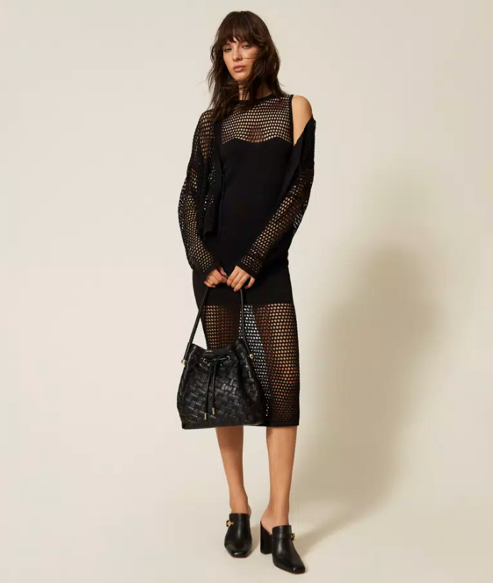 Twinset Mesh Knit Cardigan