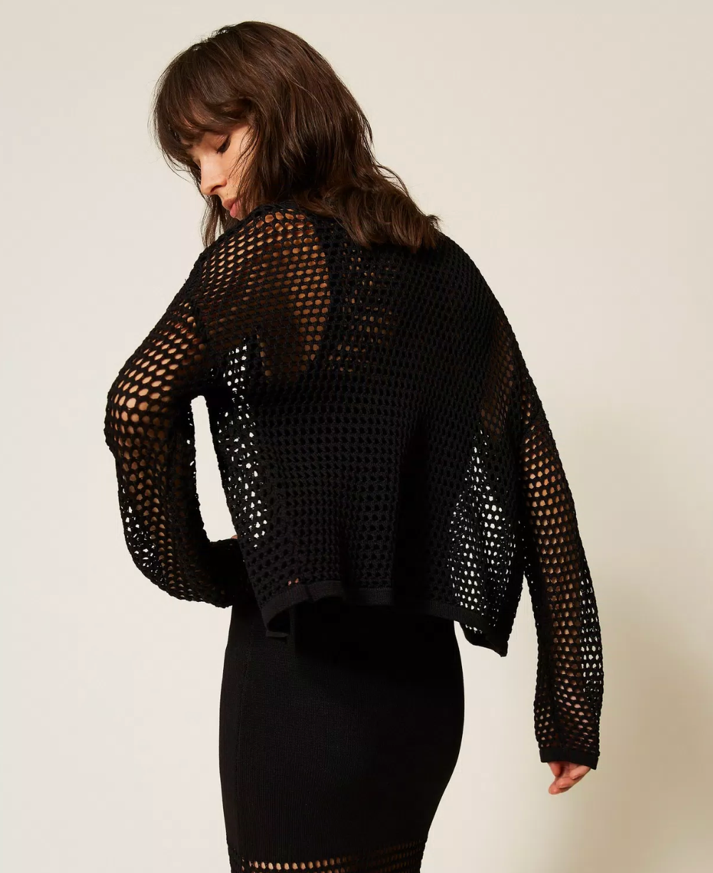 Twinset Mesh Knit Cardigan