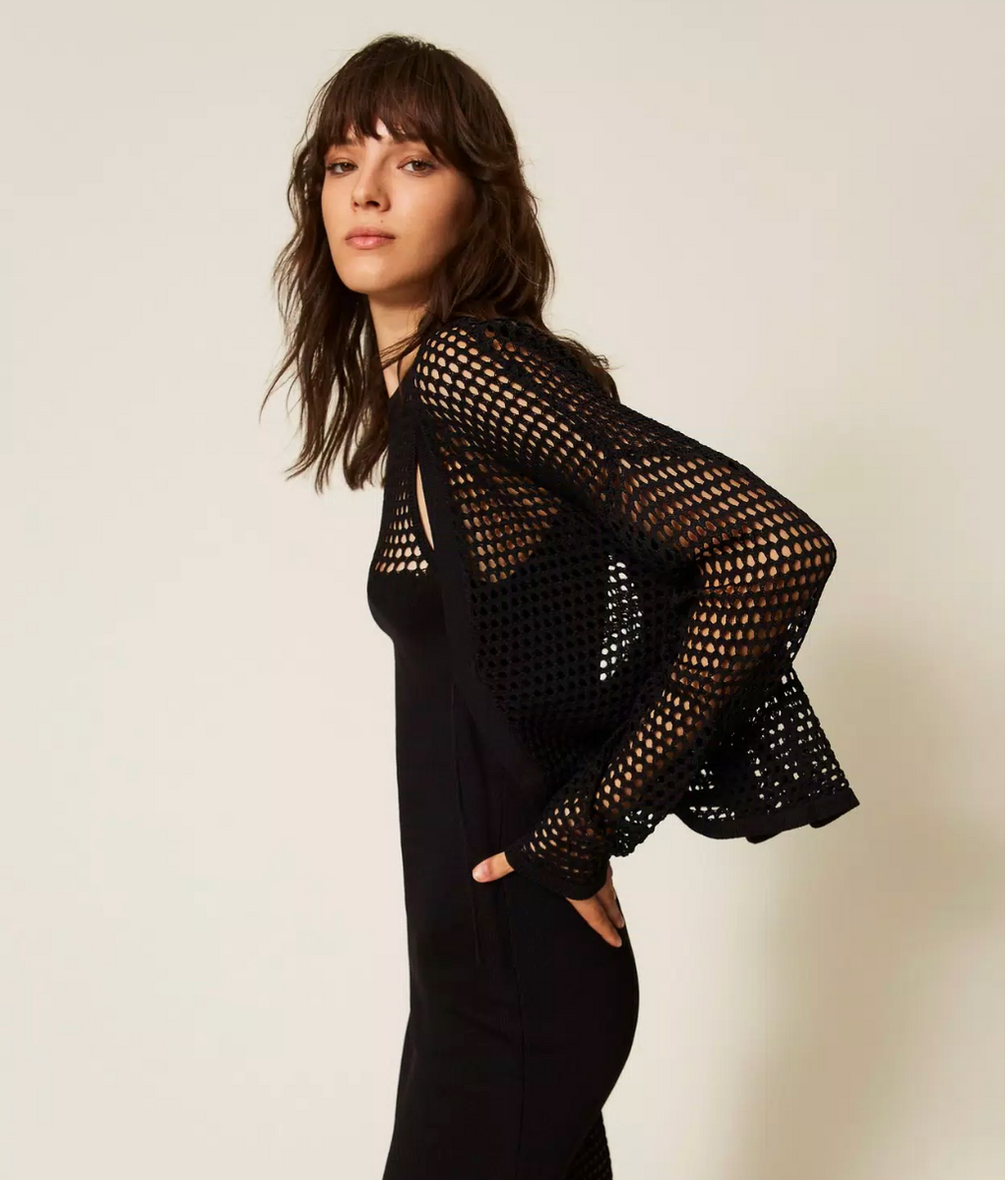 Twinset Mesh Knit Cardigan