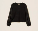 Twinset Jumper with Lace Sleeves