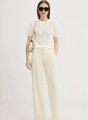 Twinset Knit Top with Feathers White