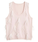 Twinset Feather Detail Tank Top Pink