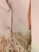 Federica Bonifaci Feather Double Breasted Blazer Pink