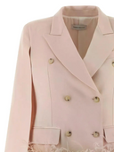 Federica Bonifaci Feather Double Breasted Blazer Pink